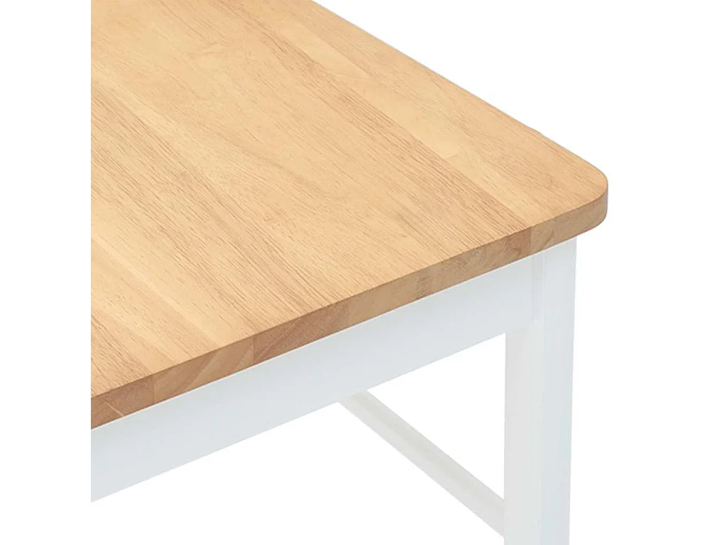 Chaises à manger 2 pcs blanc bois massif caoutchouc