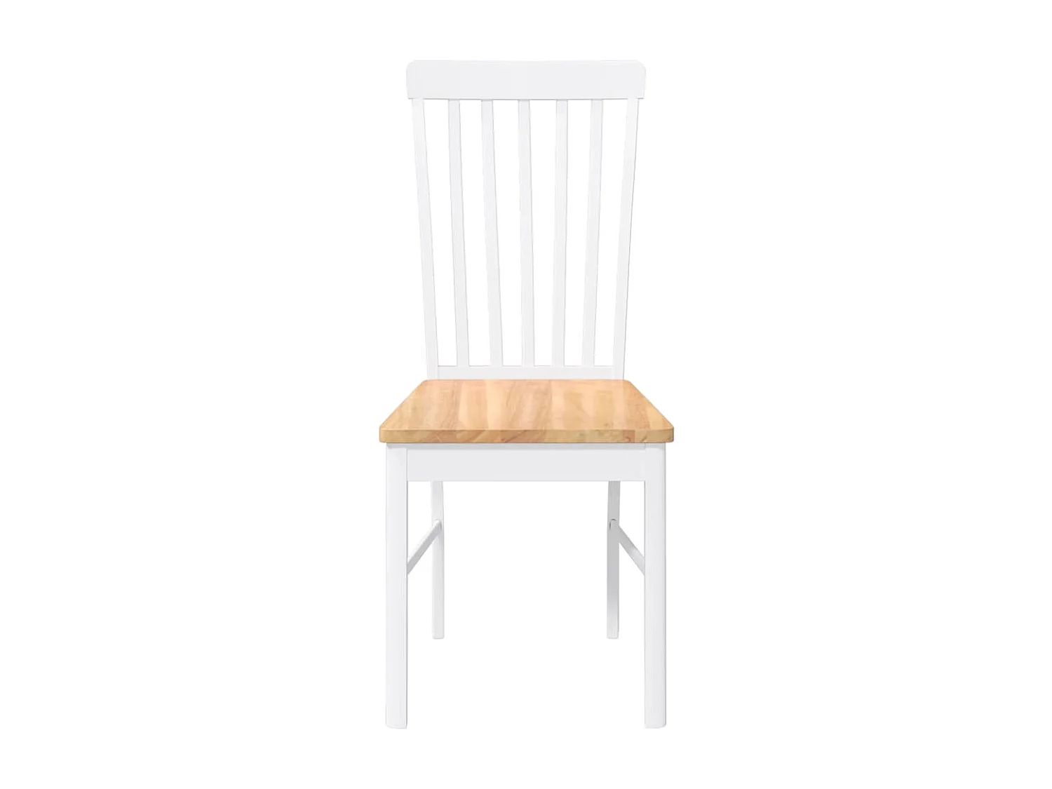 Chaises à manger 2 pcs blanc bois massif caoutchouc