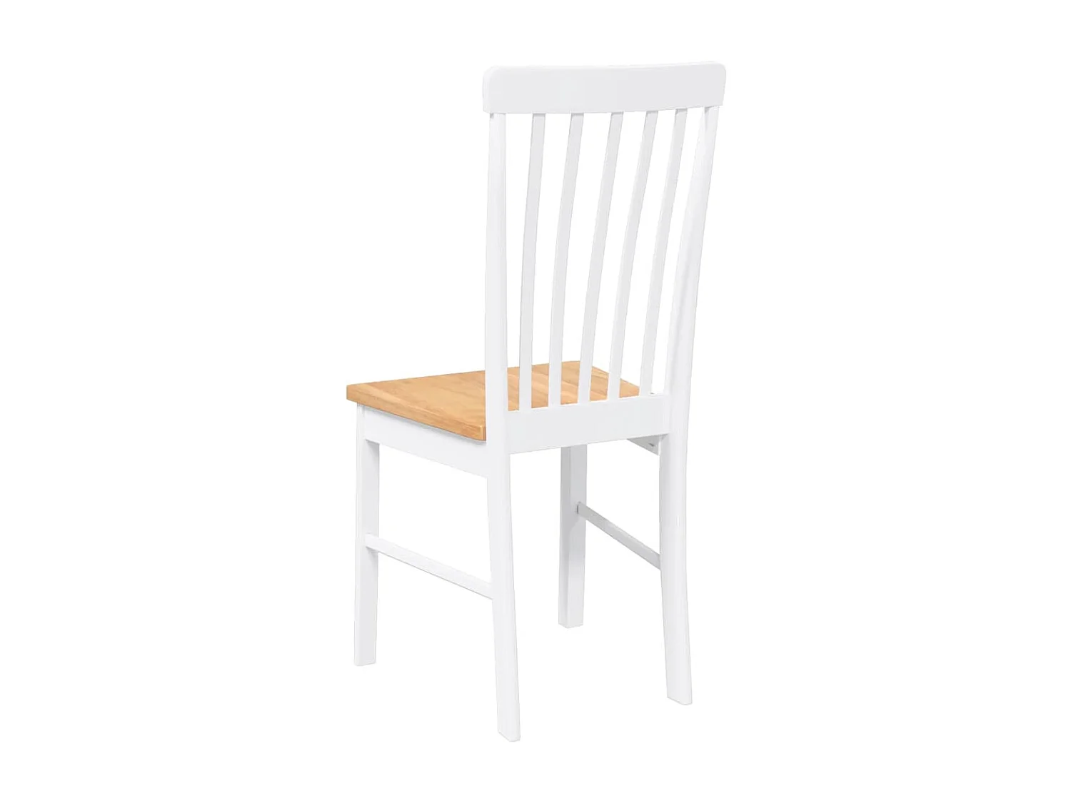 Chaises à manger 2 pcs blanc bois massif caoutchouc