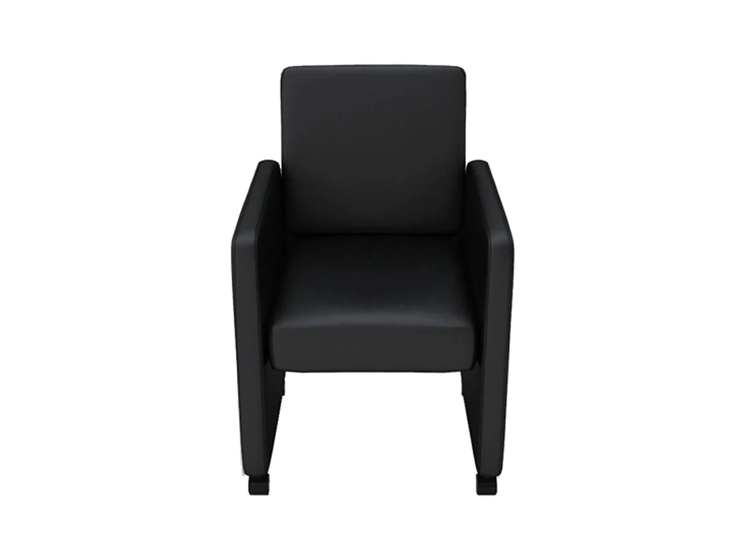 Juego de 6 sillas de comedor de piel sintética negra