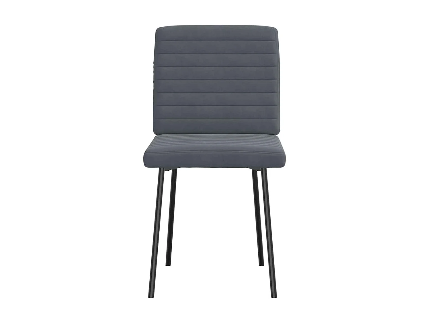 Juego de 2 sillas de comedor de terciopelo gris oscuro