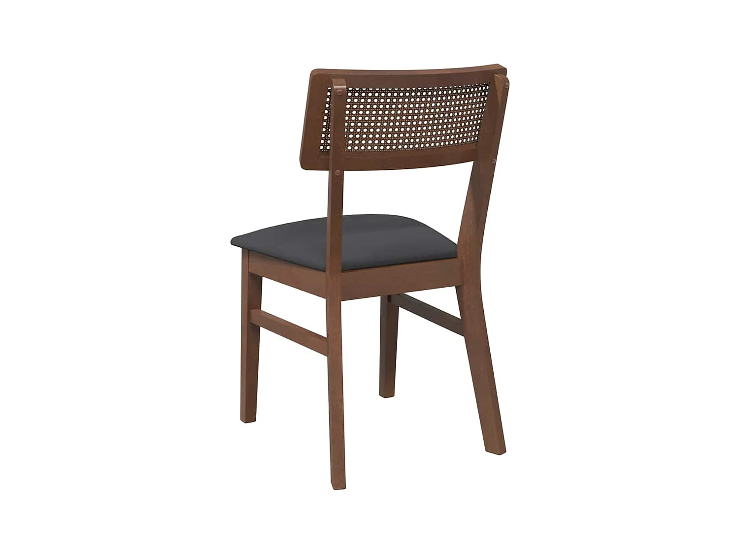 Chaises à manger coussins 2 pcs marron bois massif caoutchouc