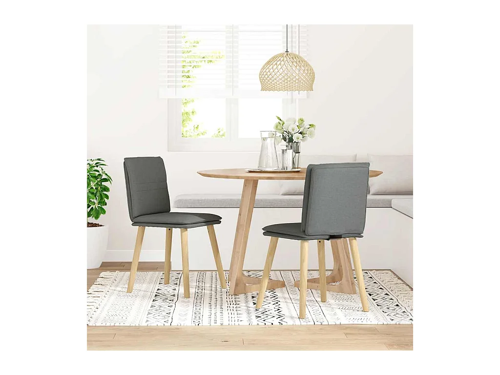 Chaises à manger lot de 2 gris foncé tissu