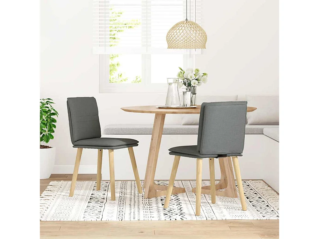 Chaises à manger lot de 2 gris foncé tissu