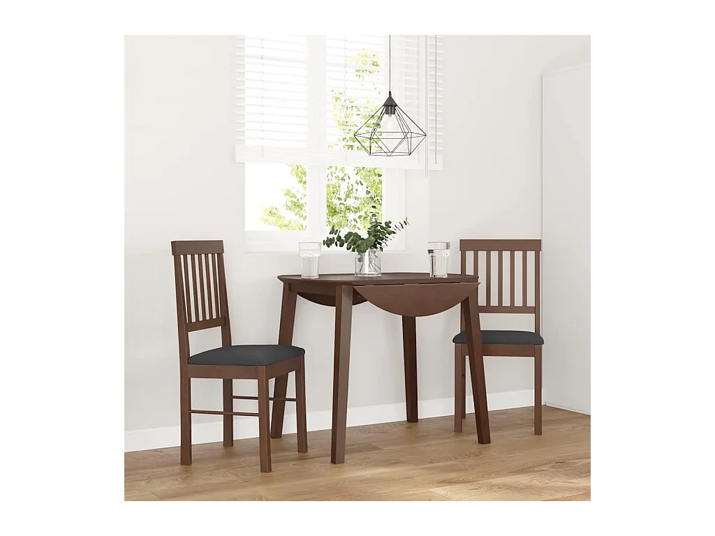 Cuscini per sedie da pranzo 2 pezzi in legno massello marrone e gomma