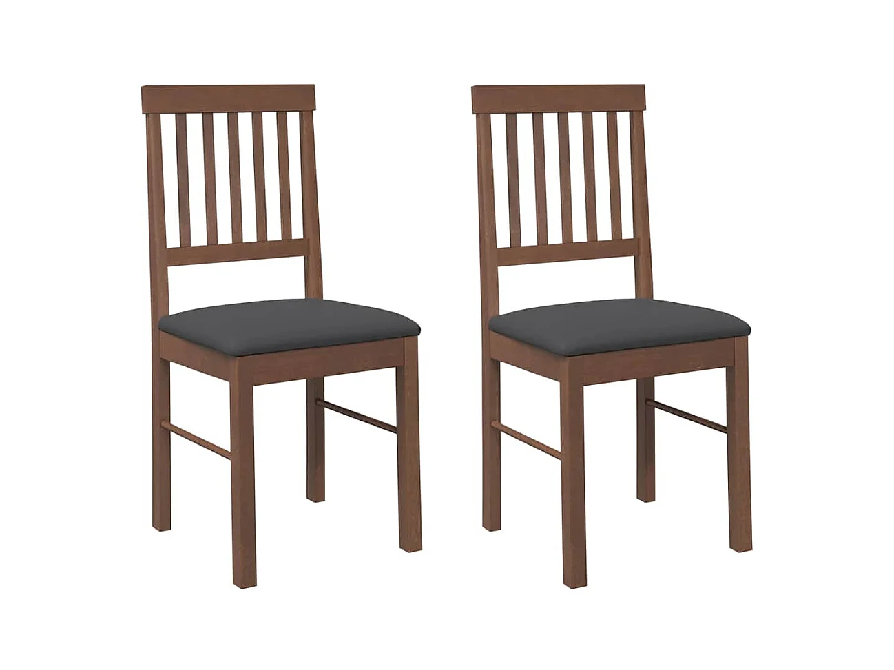 Cuscini per sedie da pranzo 2 pezzi in legno massello marrone e gomma
