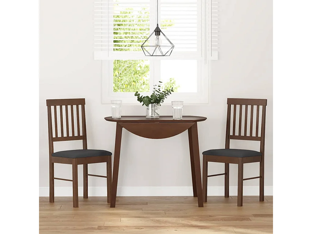 Esszimmerstuhlkissen 2 Stück braun Massivholz Gummi