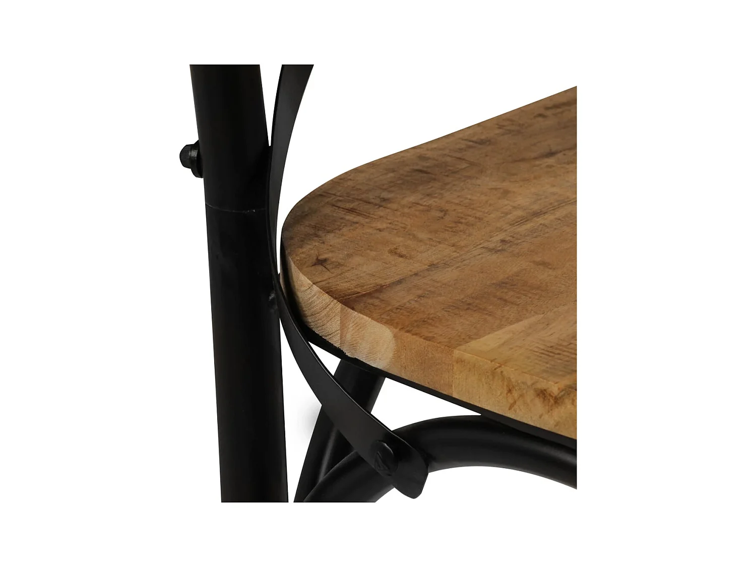 Set van 2 stoelen met kruisrug, zwart massief mangohout