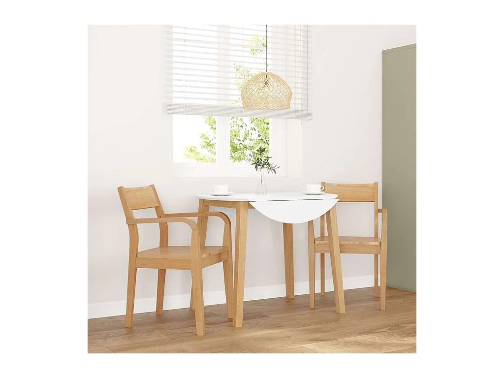 Chaises à manger 2 pcs bois massif naturel caoutchouc