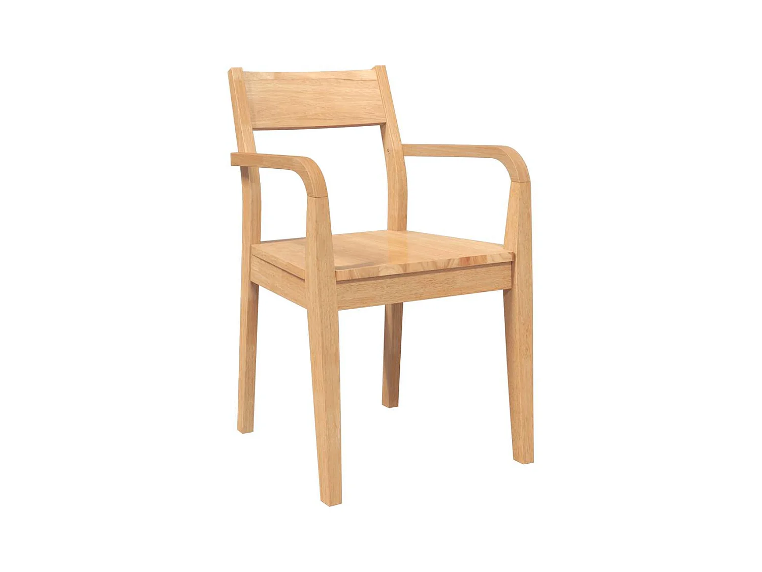 Chaises à manger 2 pcs bois massif naturel caoutchouc