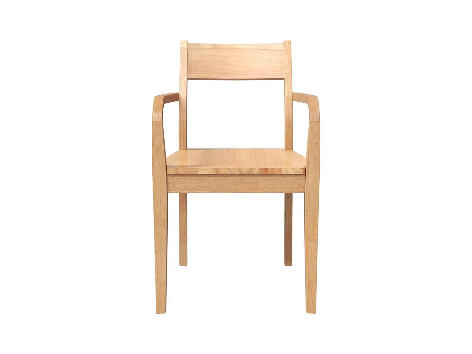 Chaises à manger 2 pcs bois massif naturel caoutchouc