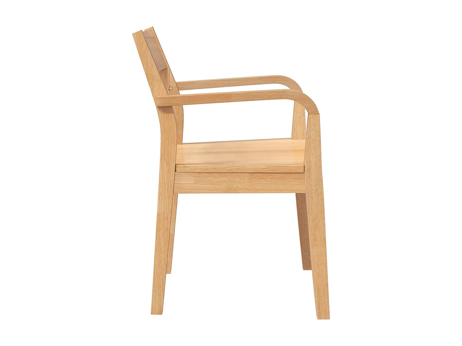 Chaises à manger 2 pcs bois massif naturel caoutchouc