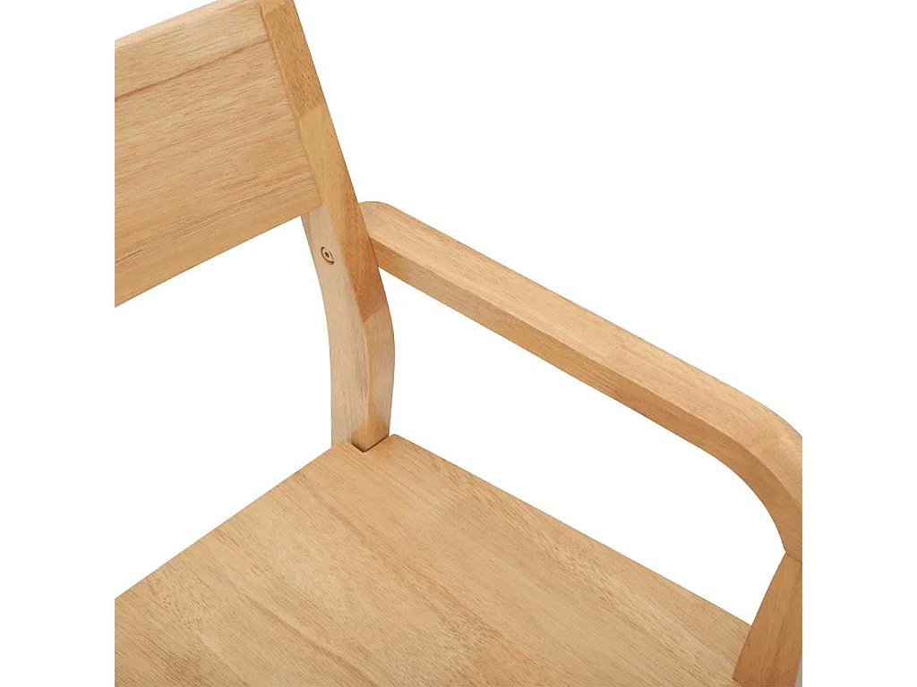 Chaises à manger 2 pcs bois massif naturel caoutchouc