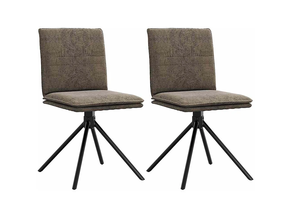 Sedia da pranzo in finta pelle scamosciata grigio scuro