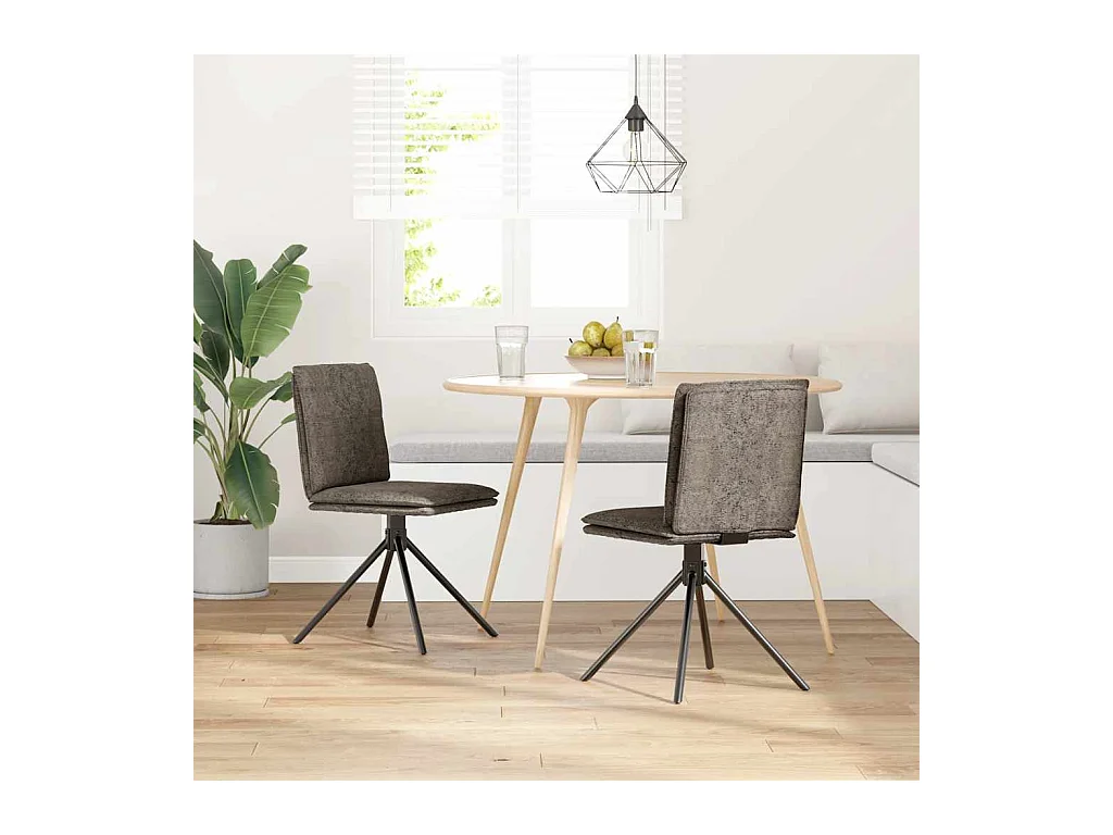 Sedia da pranzo in finta pelle scamosciata grigio scuro