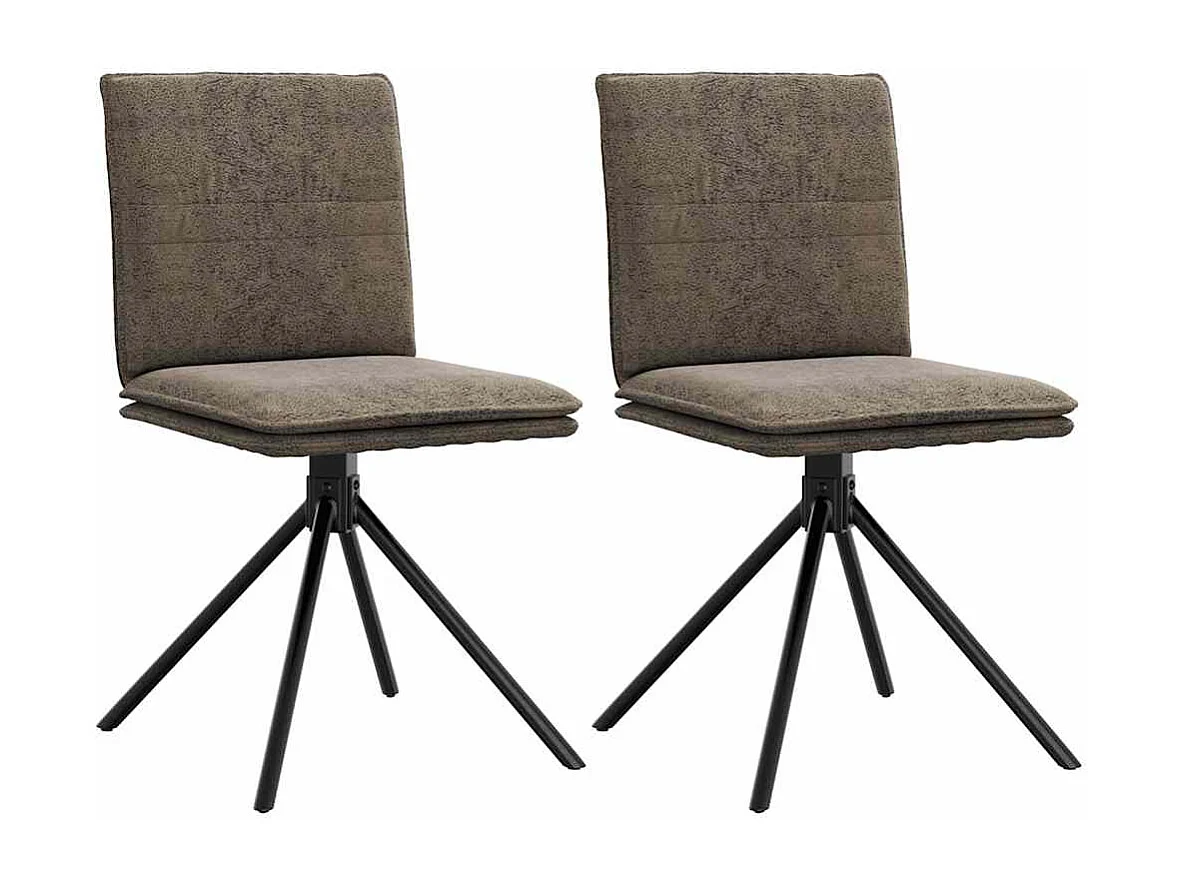 Chaise à manger gris foncé similicuir daim