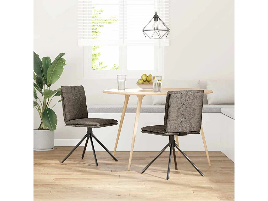 Chaise à manger gris foncé similicuir daim