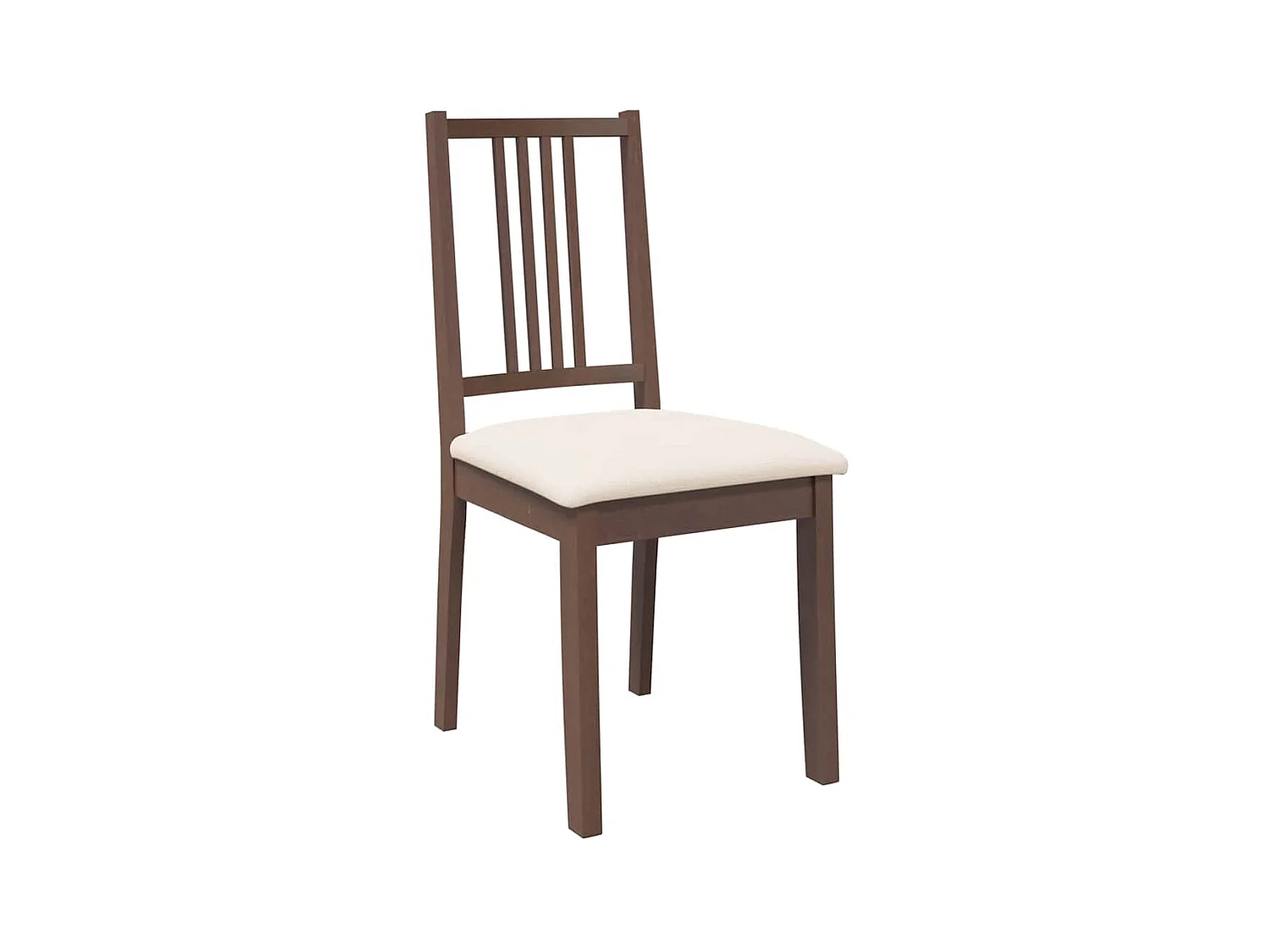 Chaises à manger coussins 2 pcs marron bois massif caoutchouc