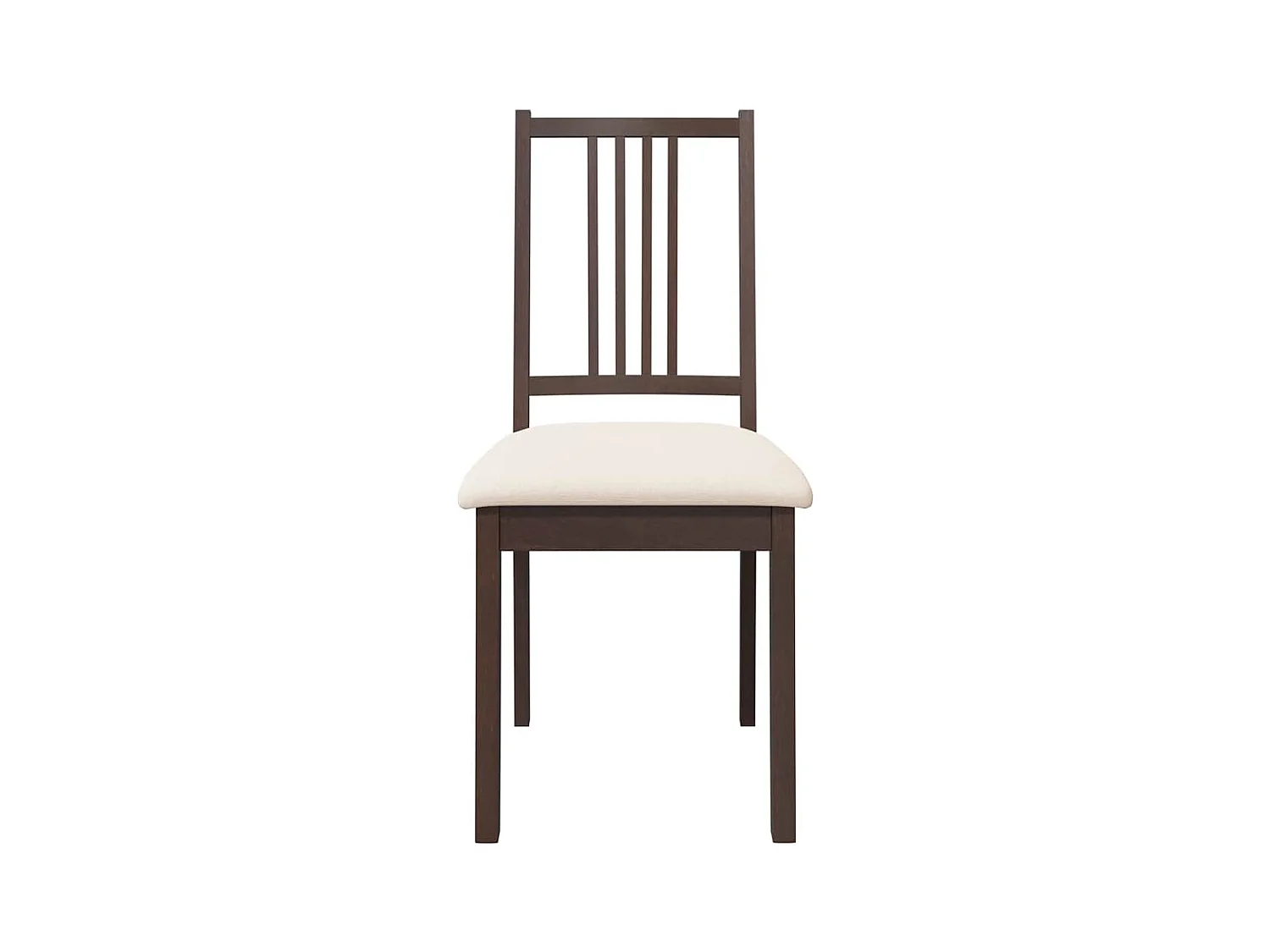 Chaises à manger coussins 2 pcs marron bois massif caoutchouc