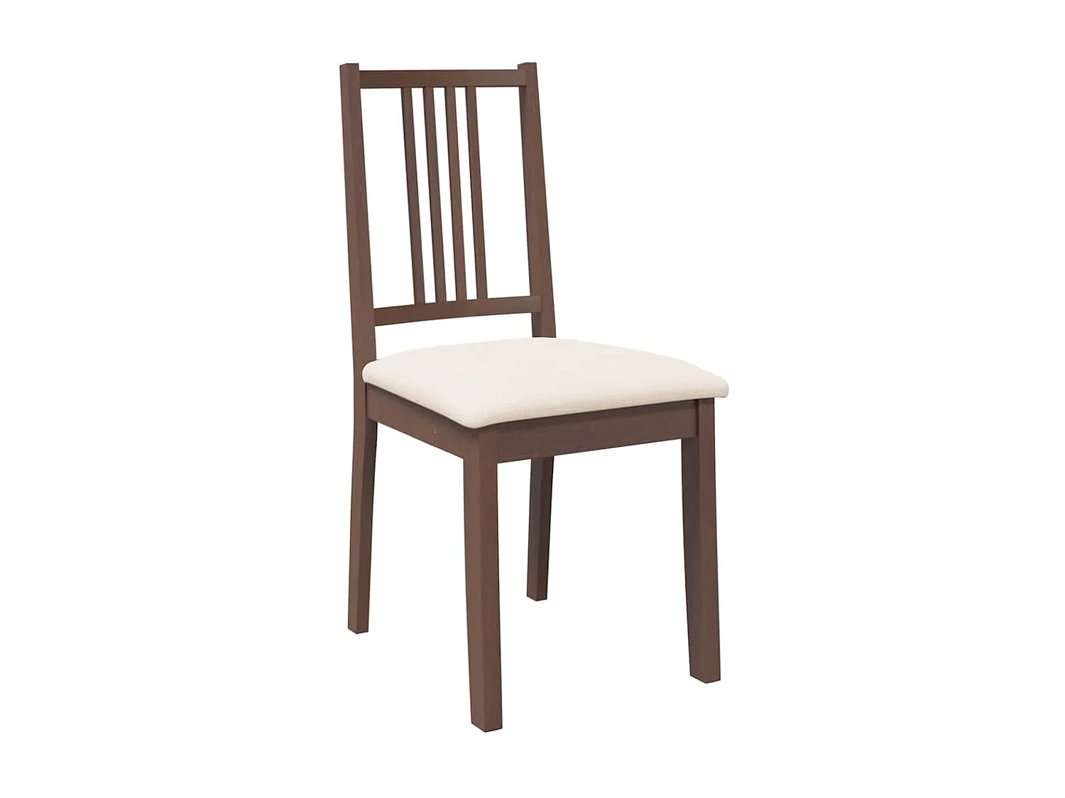 Chaises à manger coussins 2 pcs marron bois massif caoutchouc