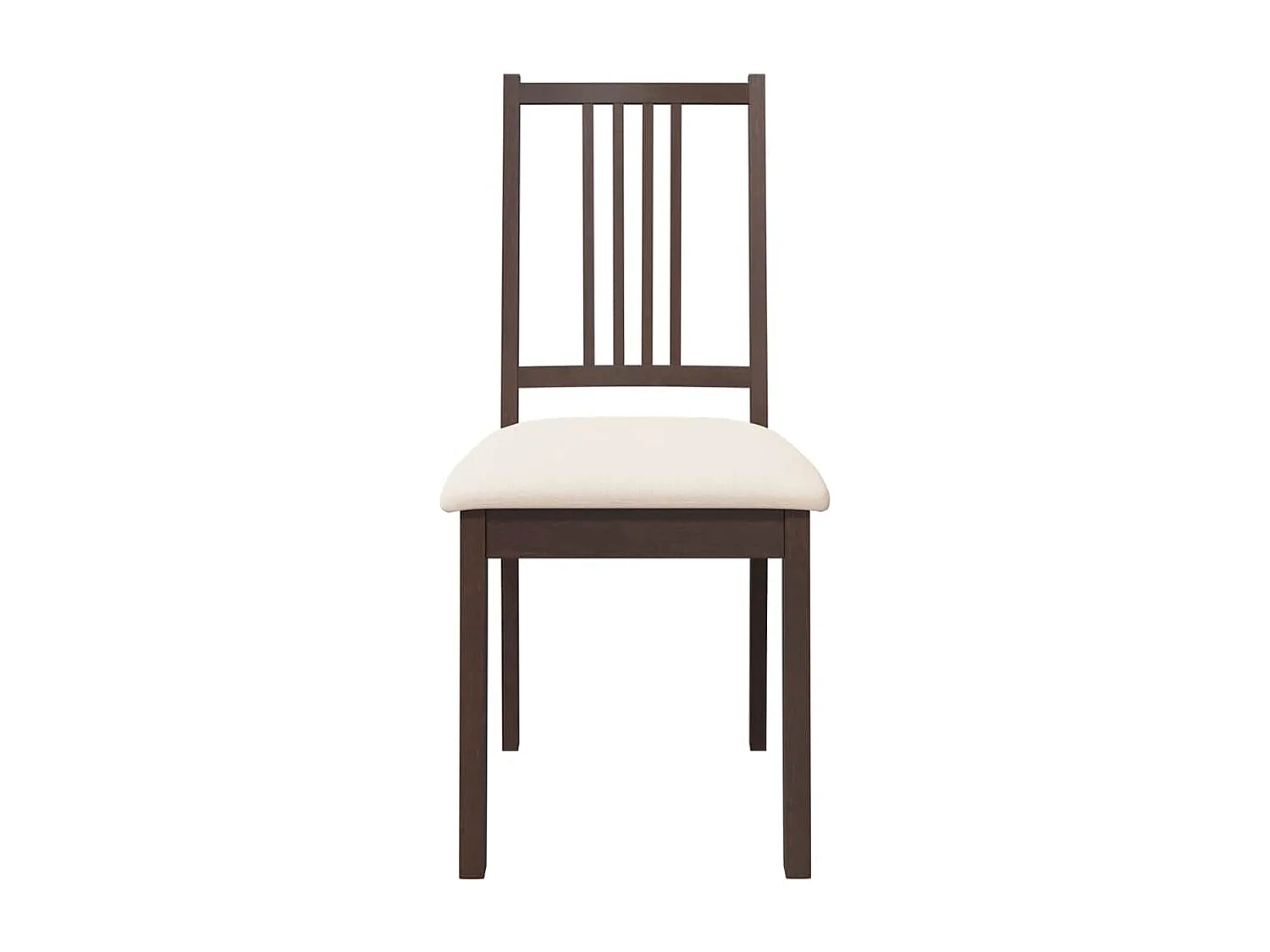 Chaises à manger coussins 2 pcs marron bois massif caoutchouc