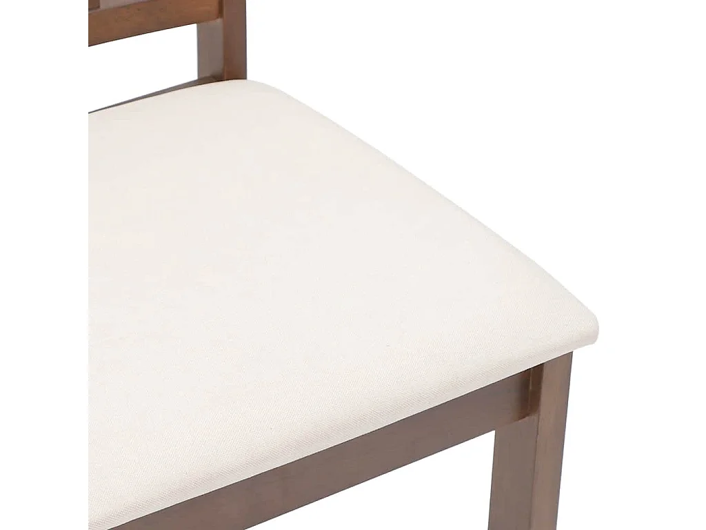 Chaises à manger coussins 2 pcs marron bois massif caoutchouc