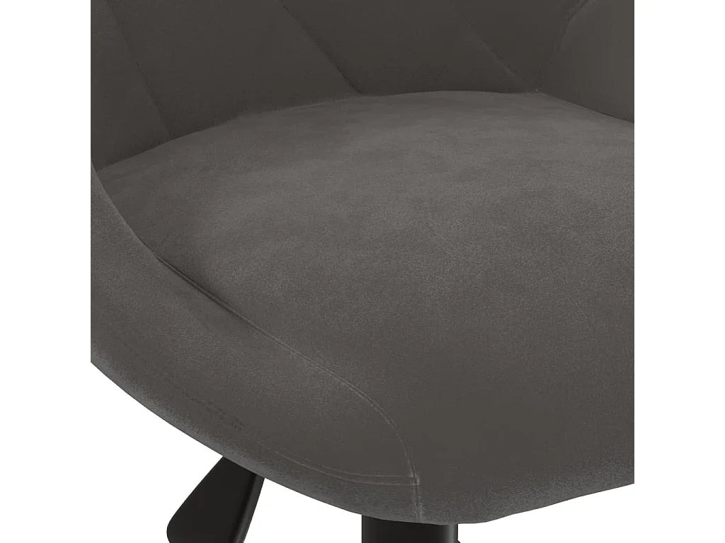 Silla de comedor giratoria de terciopelo gris oscuro