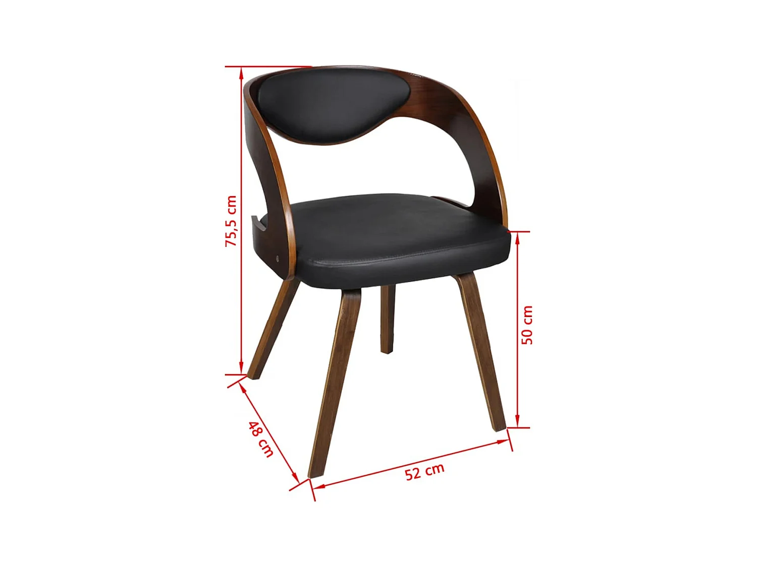 Chaises à manger lot de 2 marron similicuir