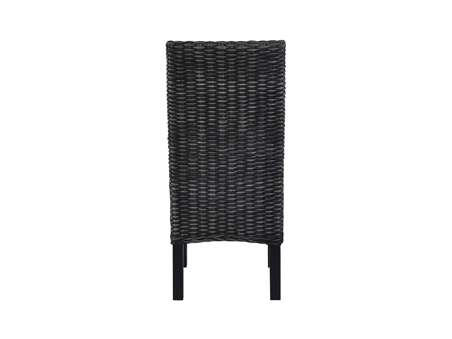 Chaises à manger lot de 6 noir rotin Kubu et bois de manguier