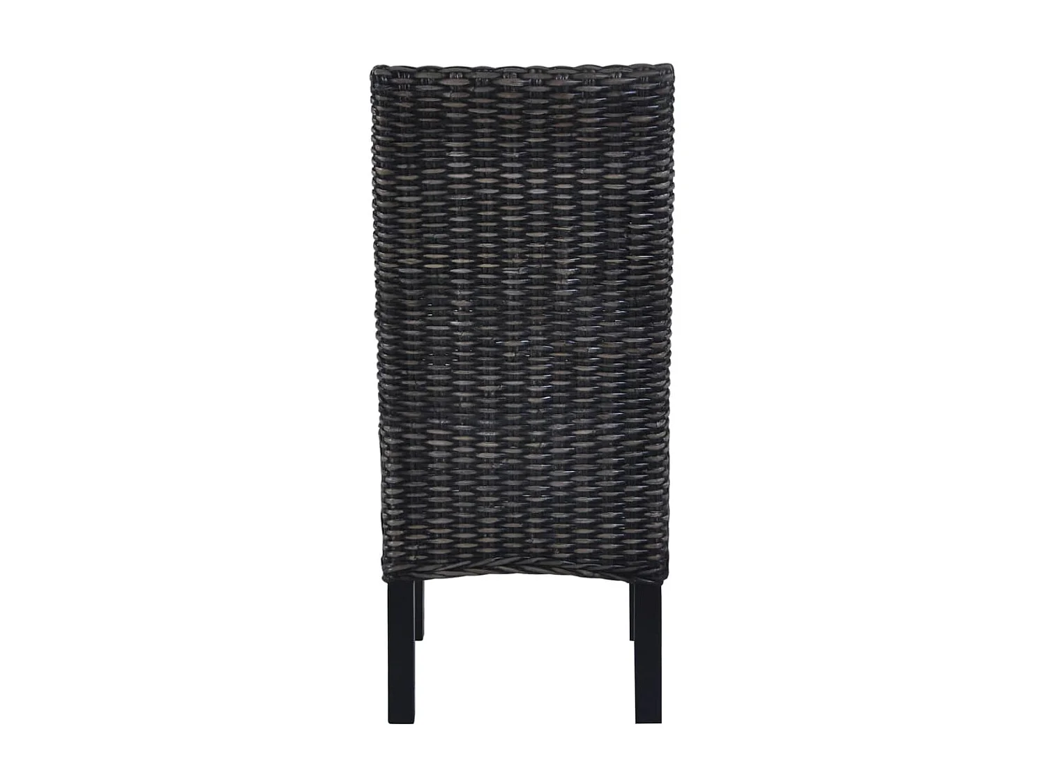 Set di 6 sedie da pranzo in rattan nero Kubu e legno di mango