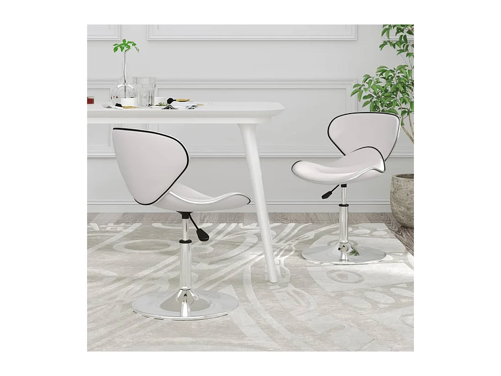 Chaises à manger lot de 2 blanc similicuir