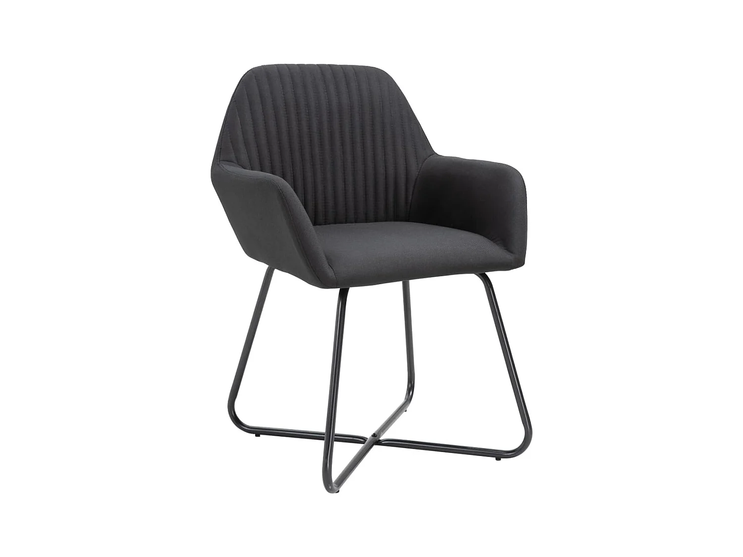 Set di 2 sedie da pranzo in tessuto nero