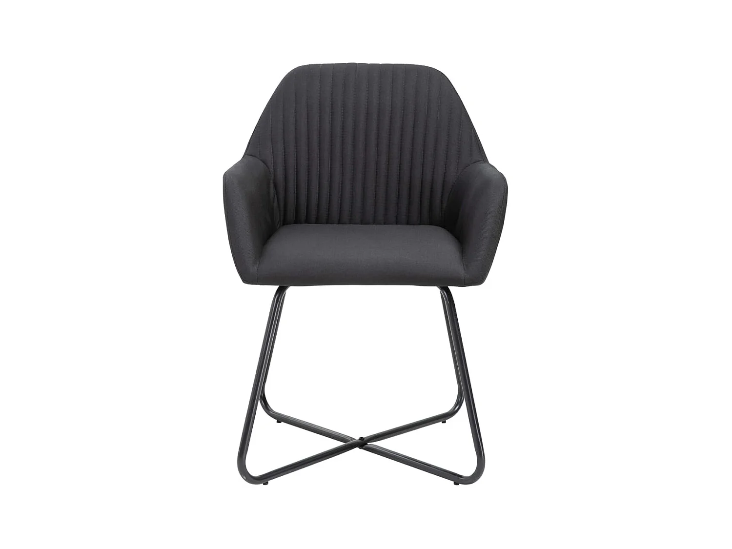 Set di 2 sedie da pranzo in tessuto nero