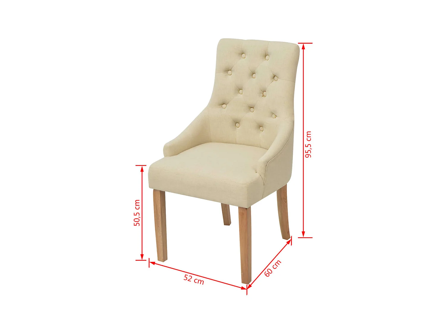 Chaises à manger lot de 6 crème tissu