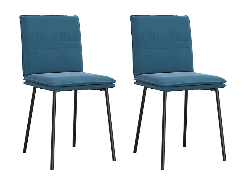 Chaises à manger lot de 2 Bleu Velours