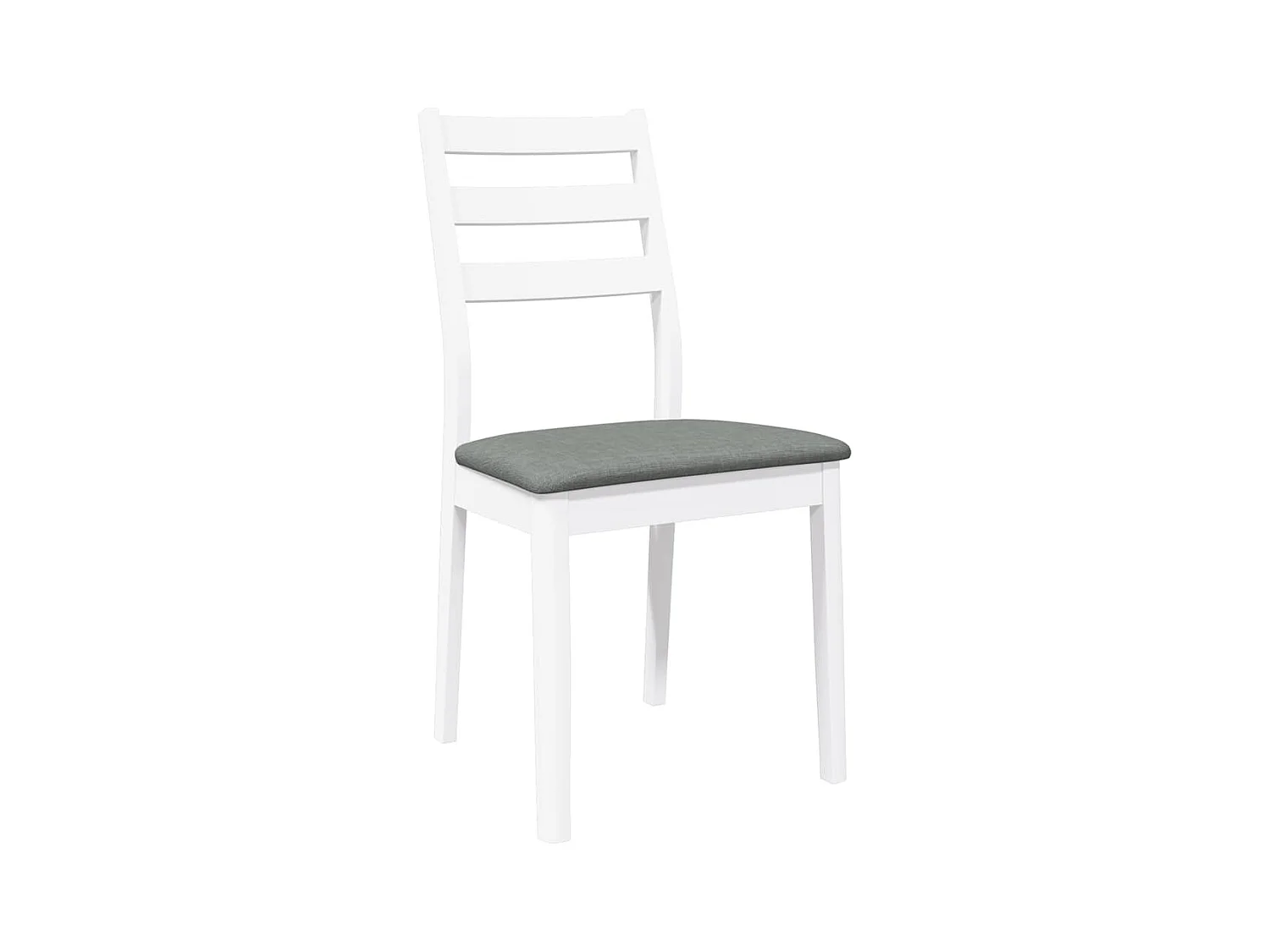 Chaises à manger coussins 2 pcs blanc bois massif caoutchouc