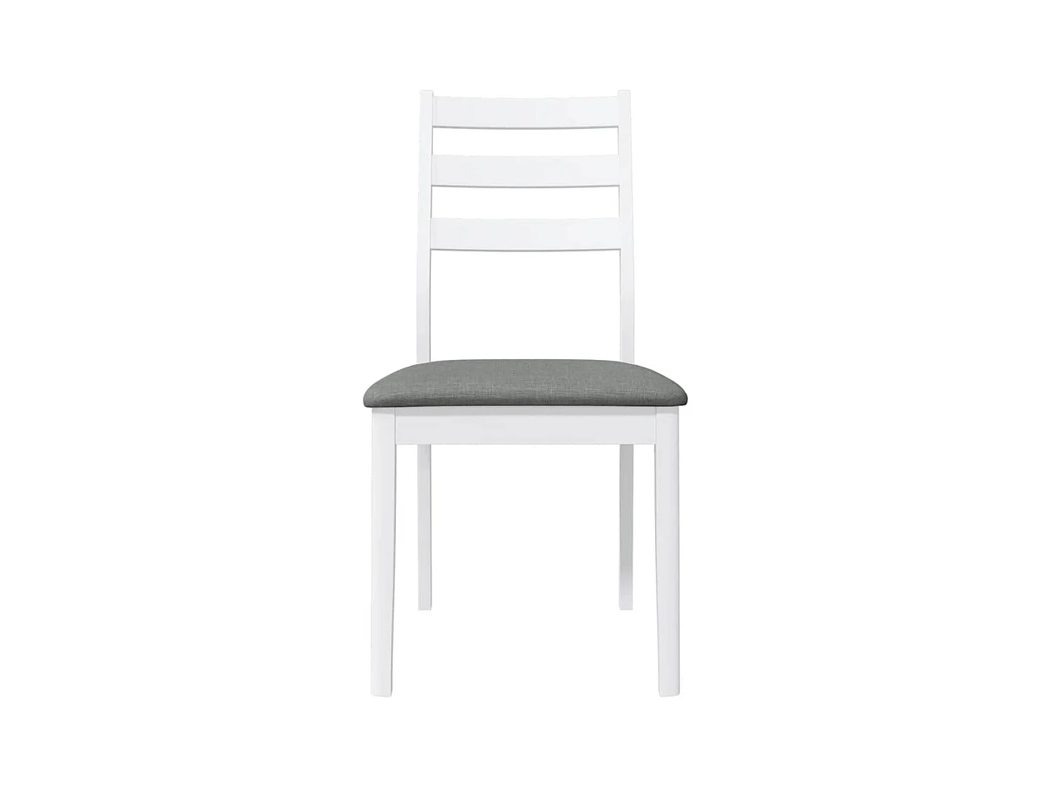 Chaises à manger coussins 2 pcs blanc bois massif caoutchouc