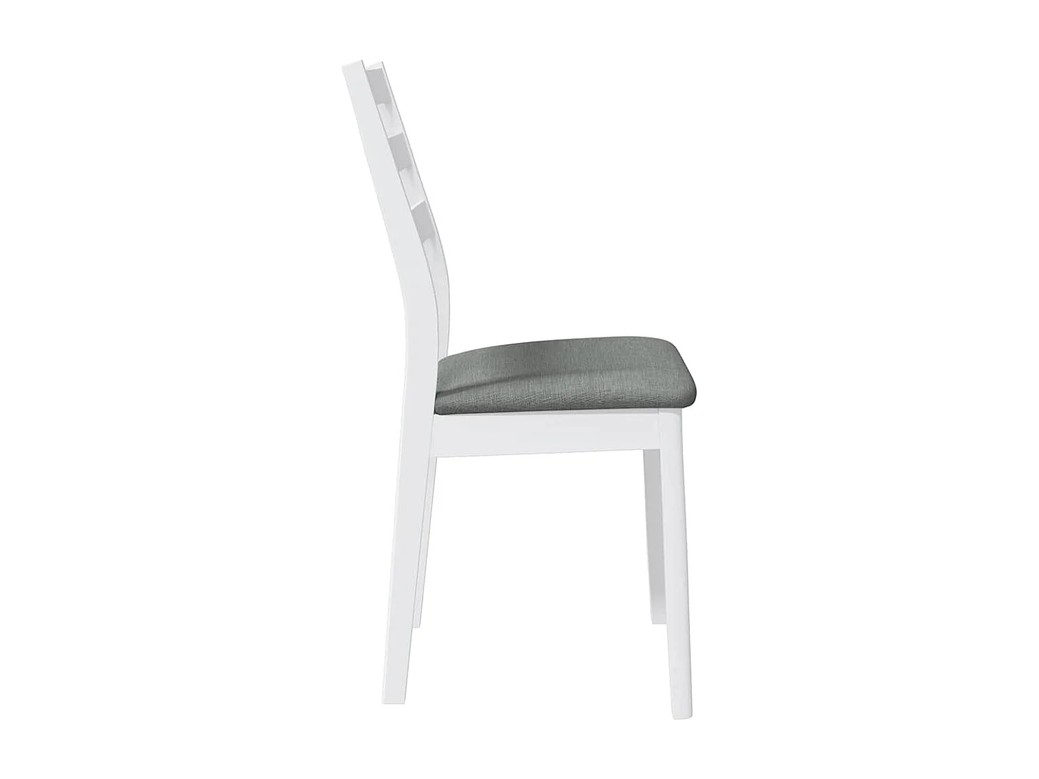 Chaises à manger coussins 2 pcs blanc bois massif caoutchouc