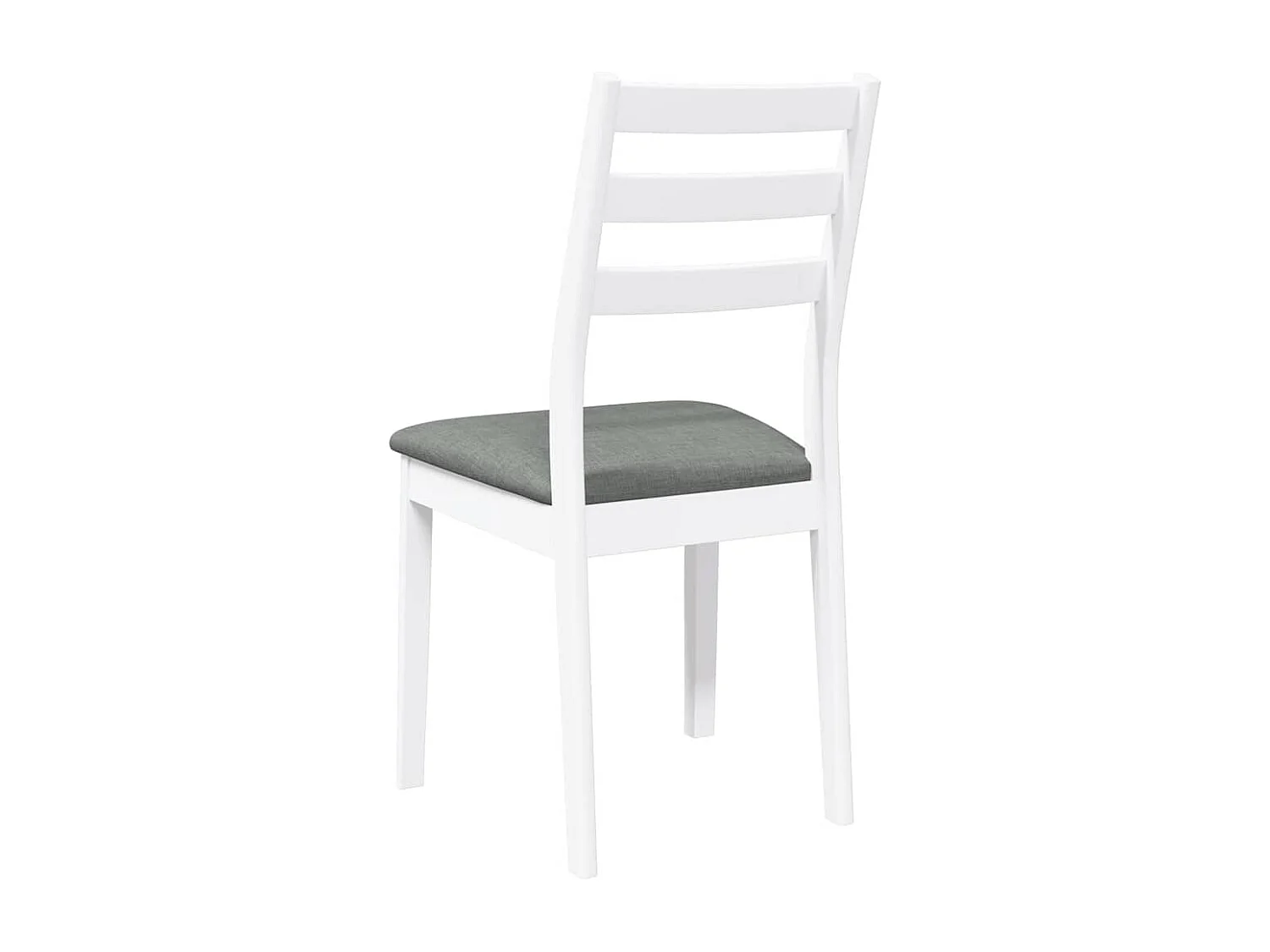Chaises à manger coussins 2 pcs blanc bois massif caoutchouc