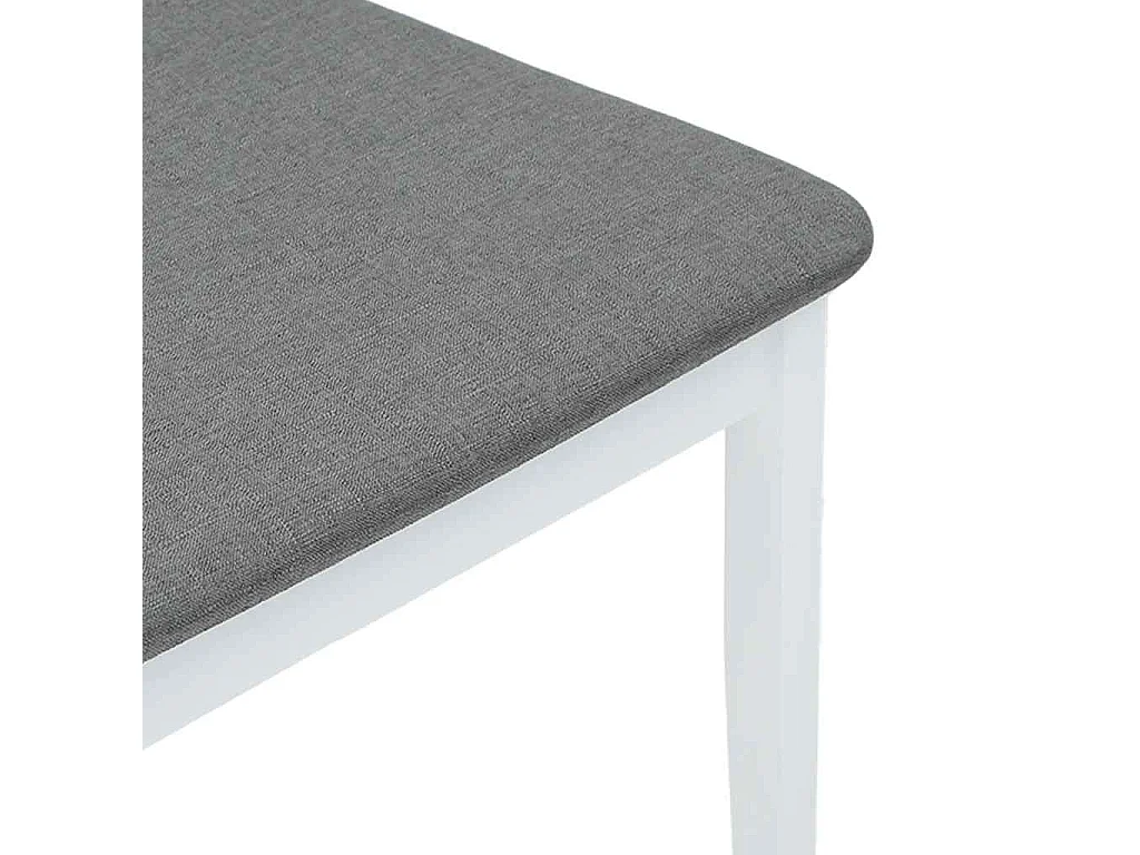 Chaises à manger coussins 2 pcs blanc bois massif caoutchouc