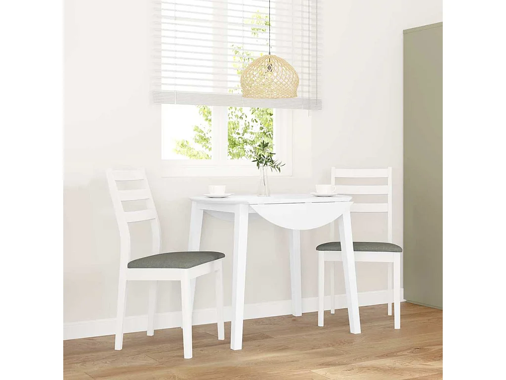 Eetkamerstoel kussens 2 stuks wit massief hout rubber