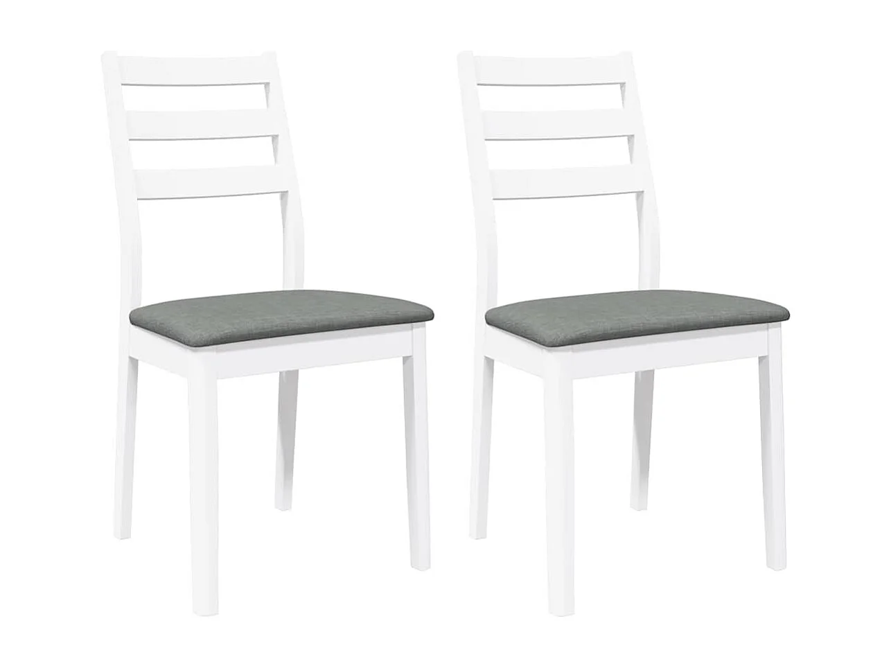 Eetkamerstoel kussens 2 stuks wit massief hout rubber