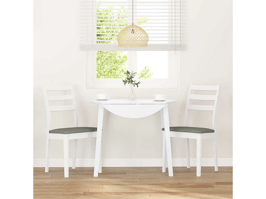 Eetkamerstoel kussens 2 stuks wit massief hout rubber