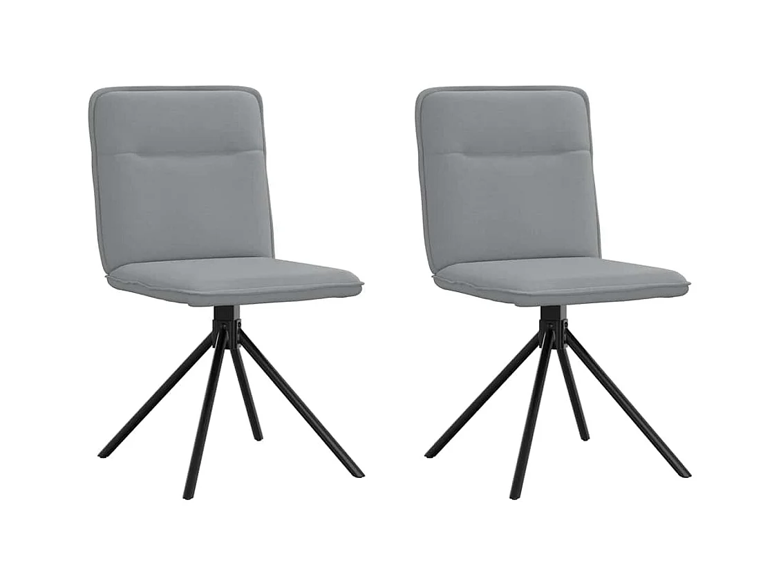 Eetkamerstoelen set van 2 lichtgrijze stof