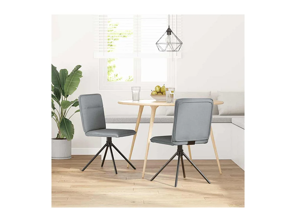 Eetkamerstoelen set van 2 lichtgrijze stof