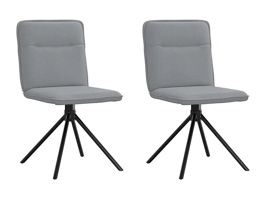 Chaises à manger lot de 2 gris clair tissu
