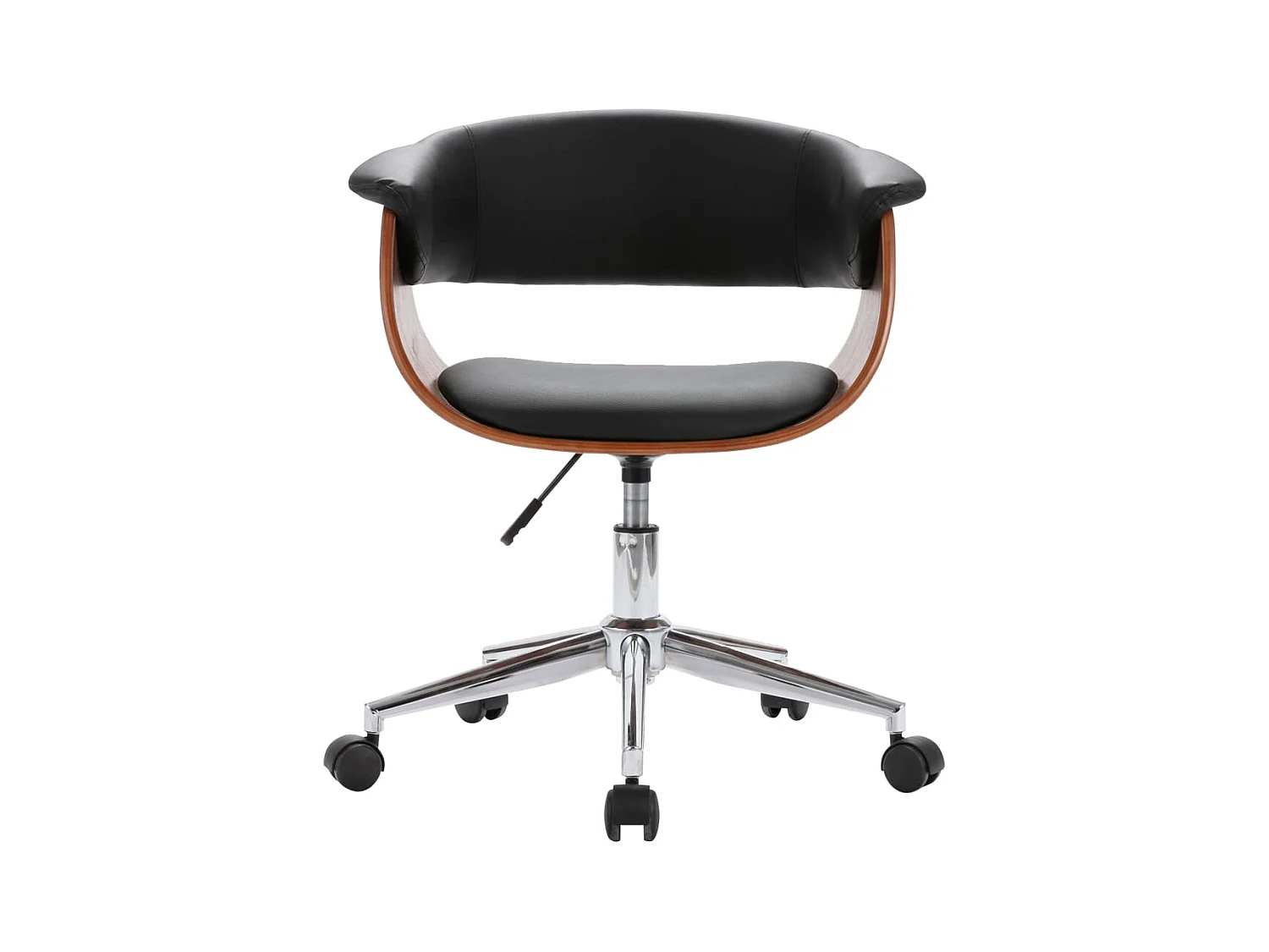 Chaise pivotante à manger Noir Bois courbé et similicuir