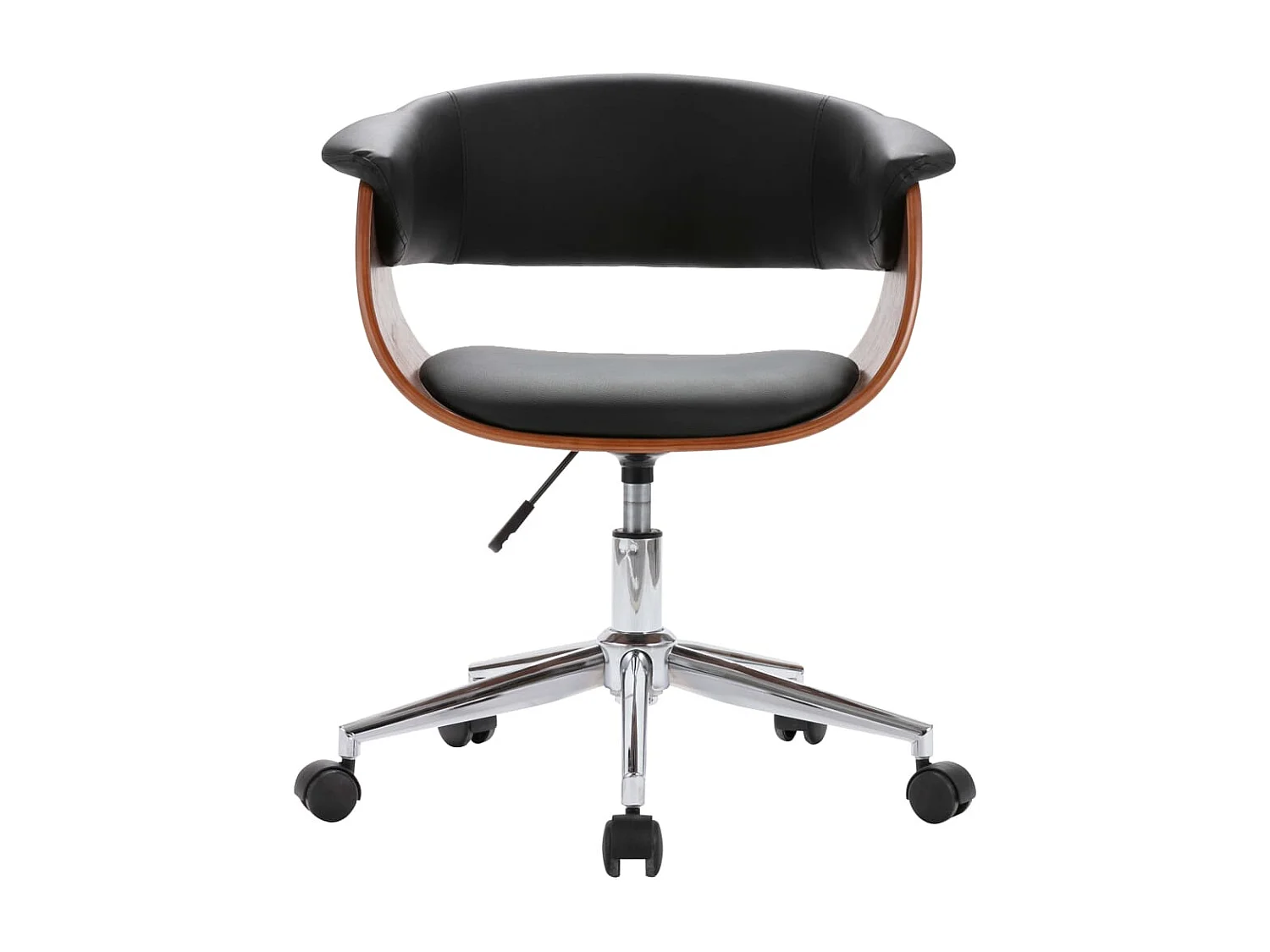 Chaise pivotante à manger Noir Bois courbé et similicuir