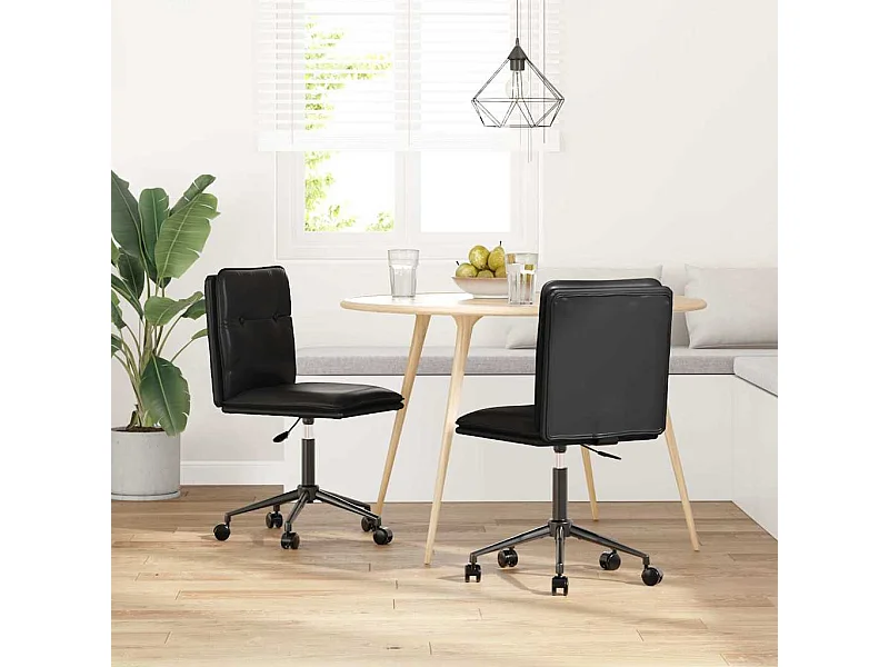 Eetkamerstoelen set van 2 zwart imitatieleer