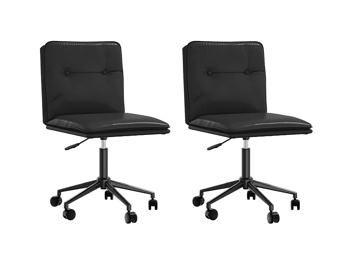 Chaises à manger lot de 2 noir similicuir